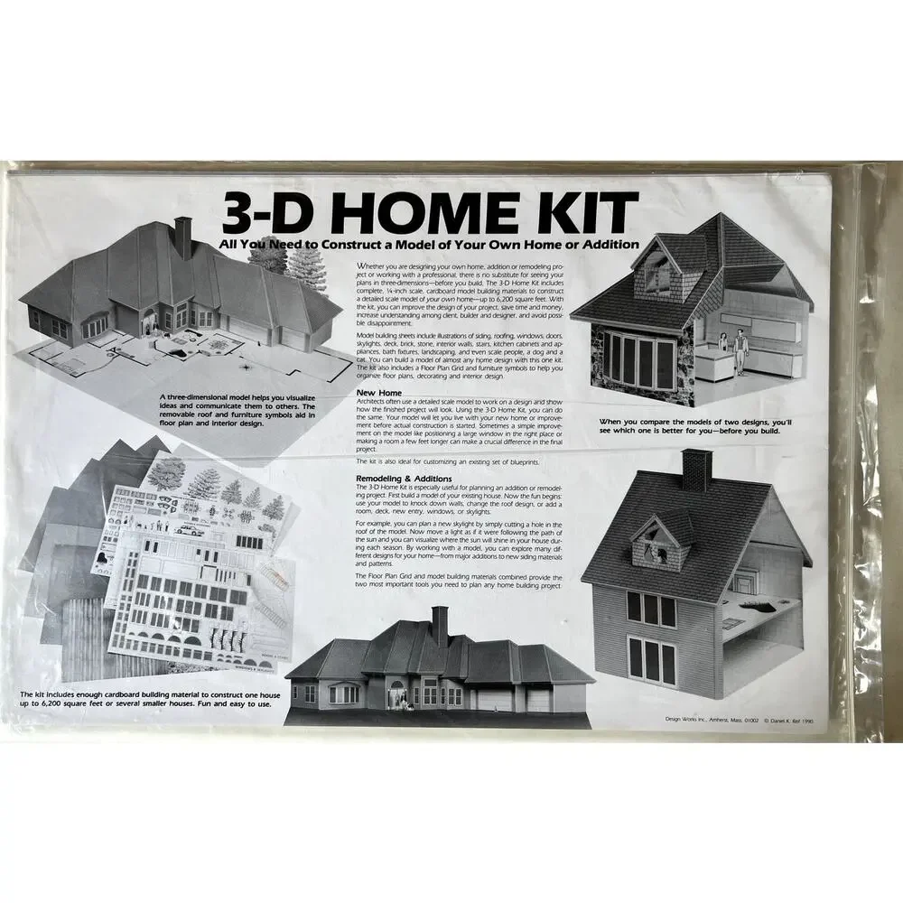 3-D Home Kit by Daniel Reif NEW Build Your Own Architecture Model 1/4 in Scale